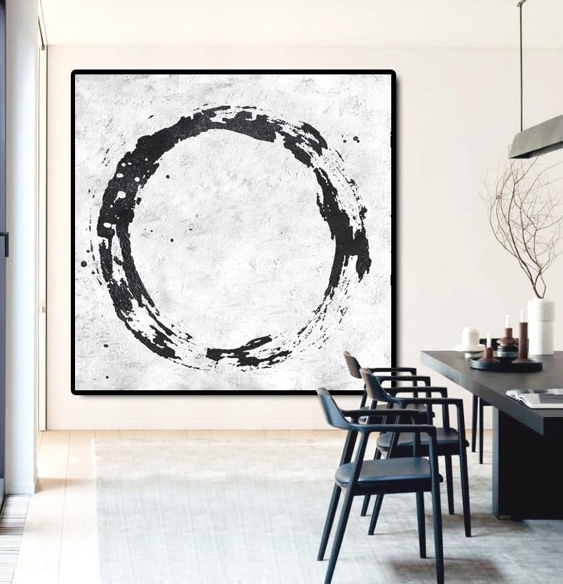 Minimal Black and White Painting #MN19A - Click Image to Close